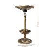 Outdoor Solar Lighted Pedestal Bird Bath Fountain Decoration with Planter and Feeder, Decorative Vintage Bird Baths for Garden Yard, Bronze