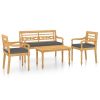 Patio Dining Set Set of 4 Teak Fine sanded teak hardwood Medium