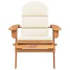Garden Chair Cream white, Natural wood
