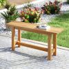 Outdoor Teak Wood Bench for Porch Backyard and Poolside