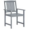 Patio Chair Set of 2 Gray Solid acacia wood Standard Durable