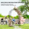 7.4ft Steel Garden Arch with Gate, Garden Arbor Trellis for Climbing Plants, Roses, Vines, Wedding Arch Stand for Outdoor, Garden, Lawn, Backyard