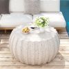 35.43" Modern Waterproof Coffee Table, Durable MgO Cement Design,Indoor & outdoor compatible(White)