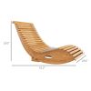 Outdoor Rocking Chair w/ Slatted Seat Wooden 51.25" x 23.5" x 23.5" Teak for Relaxing Outdoors