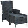 Garden Chair Dark Grey Round PE Rattan Large Garden Chair Other