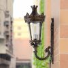 21"(H) Vintage Outdoor Wall Lantern, Waterproof Exterior Wall Sconce with Crown Top and Clear Glass, Decorative Outdoor Lighting Fixture for Patio