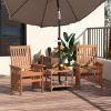 3 Pieces Patio Furniture Set with 1.5 Inch Umbrella Hole