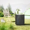 2.6 Gal Outdoor Side Table, 3-In-1 Concrete Cooler Bar Table with Storage, Removable Ice Bucket and Lid, Charcoal Gray