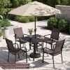 36 Inch Square Patio Table for 4 Metal Dining Table with Umbrella Hole