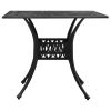Garden Table Black Cast Aluminum Medium Decorative Inlays