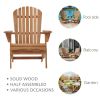 Outdoor Wooden Folding Adirondack Chair Set of 2 with Pre-Assembled BackRest, Wood Patio Chair for Garden Backyard Porch Pool Deck Firepit