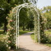 Metal Garden Arch W74.4'' x H98.4'' Garden Arbor Trellis Climbing Plants Support Rose Arch Outdoor Arch
