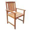 Outdoor Chair Set of 2 Brown Solid Acacia wood Standard Durable