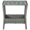 Garden Table Light gray PE rattan, powder-coated steel, PP board