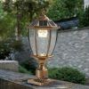 20"(H) Golden Solar Powered LED Outdoor Lantern, Vintage Garden Light with Elegant Glass Design for Pathways, Yards, and Patios (1-Pack)