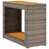Garden Side Table Grey and Brown PE Rattan Small Durable