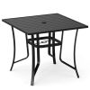 36 Inch Square Patio Table for 4 Metal Dining Table with Umbrella Hole