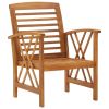 Garden Chair Set of 2 Natural Wood Solid acacia wood Standard