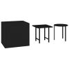 Garden Side Table Black PE rattan, powder-coated steel Medium