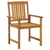Patio Chair Set of 2 Brown Solid Acacia wood Medium Durable