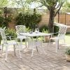 Garden Table White Cast Aluminum 31.5 in x 31.5 in Durable