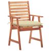 Outdoor Chair Set of 2 Natural Wood Solid Acacia wood Standard