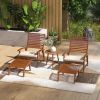 4-Piece Outdoor Seating Group: Acacia Wood, Cream Cushions, Includes Footstools for Ultimate Relaxation|