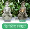 Meditating Sitting Buddha Solar Lights Outdoor Garden Patio Statue Light Decor