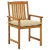 Patio Chair Set of 2 Wooden Brown