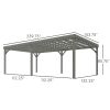 12' x 20' Outdoor Wooden Pergola, Grape Vine Gazebo with Concrete Anchors for Garden, Patio, Backyard, Deck, Gray