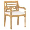Garden Chair Set of 4 Warm Teak, White Fine Sanded Teak Hardwood