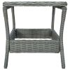 Garden Table Light gray PE rattan, powder-coated steel, PP board