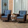 Rocking Retreat: Dark Blue Bistro Set with 360Â°Swivel & Rocking Function