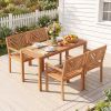 Outdoor Acacia Wood Patio Dining Chairs Garden Seating Chairs with 400 lbs Capacity