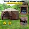 VEVOR Camping Gazebo Screen Tent, 12*12ft, 6 Sided Pop-up Canopy Shelter Tent with Mesh Windows, Portable Carry Bag, Stakes