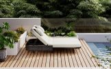 TREXM Outdoor Daybed, Patio Rattan Daybed with 5-Position Adjustable Backrest and Removable Cushions&Pillows