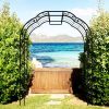 Metal Garden Arch W74.4'' x H98.4'' Garden Arbor Trellis Climbing Plants Support Rose Arch Outdoor Arch Black
