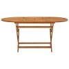 Garden Table Wood Brown Solid eucalyptus wood Medium Foldable