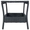 Garden Table Dark Grey PE Rattan, Powder-Coated Steel, PP board