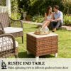Outdoor side table, terrace table, garden table, coffee table, brown (table only)