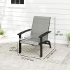 2 Pieces Outdoor Adirondack Chairs Muskoka Chairs with Aluminum Frame, Mesh Seat, High Back for Garden, Deck, Dark Grey