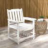 Outsunny Outdoor Dining Chair Plastic Patio Armchair with Armrests Slatted Back White for Lawn Garden Poolside