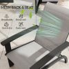 2 Pieces Outdoor Adirondack Chairs Muskoka Chairs with Aluminum Frame, Mesh Seat, High Back for Garden, Deck, Dark Grey