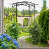7Ft Metal Garden Arch, Functional Support, All-weather Resistance, Top Extension Bar, for Wedding, Party, Ceremony, Black