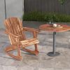 Outsunny Adirondack Rocking Chair, Carbonized Wood Outdoor Lounge Fire Pit Seating with Slatted Design
