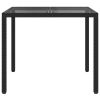 Garden Dining Table Black 35.4" x 35.4" x 29.5" Poly rattan