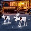 2pcs 4ft 30V 3.6W Moose Family 200LED Leather String Light Garden Moose Decoration White