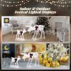2pcs 4ft 30V 3.6W Moose Family 200LED Leather String Light Garden Moose Decoration White