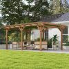 12' x 16' Outdoor Pergola Grape Trellis, Wood Gazebo with Stable Structure for Garden, Patio, Backyard, Deck