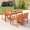 Outdoor Dining Table for 4-6 People 48 Inches Wood Rectangular Patio Table